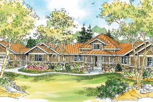Ranch Exterior - Front Elevation Plan #124-728