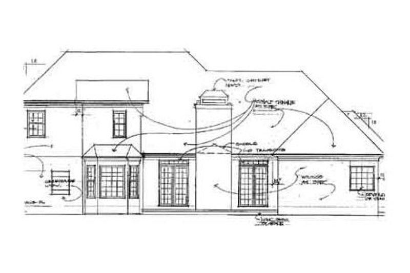 Home Plan - Exterior - Rear Elevation for European House Plan #56-196 - 3 bed, 2.5 bath