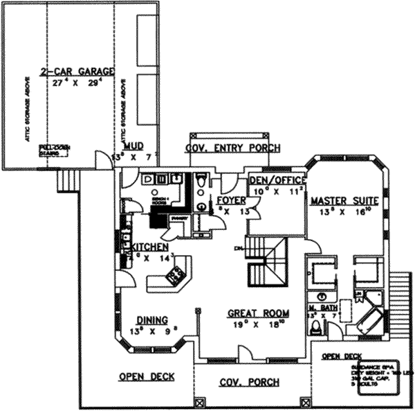 House Design - Country Floor Plan - Main Floor Plan #117-272