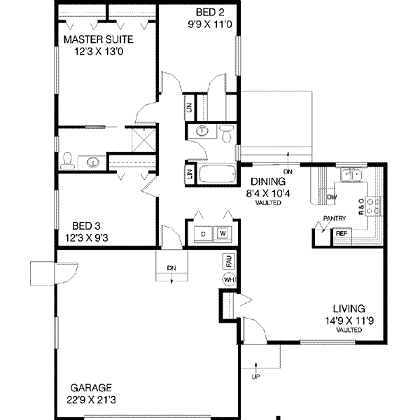 Home Plan - Ranch Floor Plan - Main Floor Plan #60-559