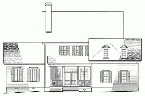 Exterior - Rear Elevation for Colonial House Plan #137-144 - 4 bed, 4.5 bath