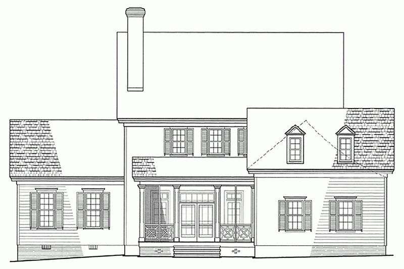 Home Plan - Exterior - Rear Elevation for Colonial House Plan #137-144 - 4 bed, 4.5 bath