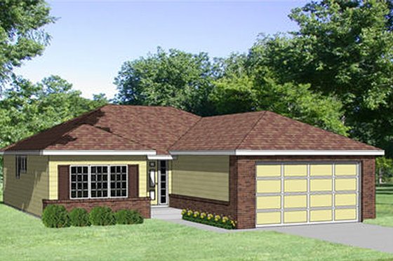 Exterior - Front Elevation for Traditional House Plan #116-198 - 2 bed, 2 bath