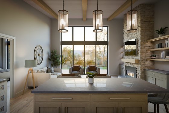 Interior - Family Room for Cabin House Plan #1089-54 - 1 bed, 1.5 bath