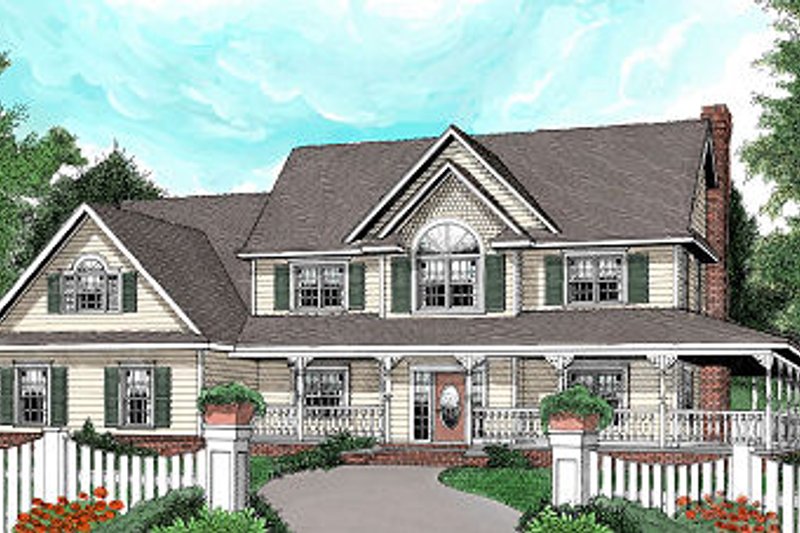 Architectural House Design - Farmhouse Exterior - Front Elevation Plan #11-229