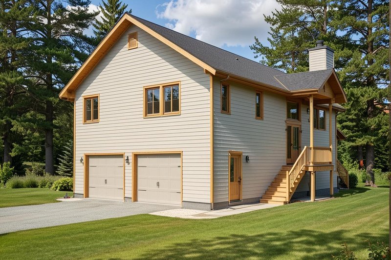 House Plan Design - Exterior - Front Elevation 2 for Modern House Plan #117-129 - 3 bed, 3 bath