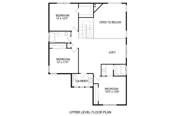 Floor Plan - Upper Floor for Contemporary House Plan #116-272 - 4 bed, 2.5 bath