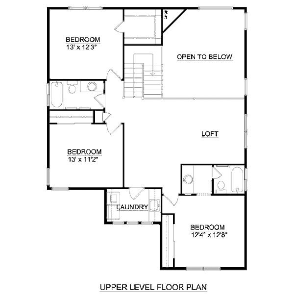 Contemporary Floor Plan - Upper Floor Plan #116-272