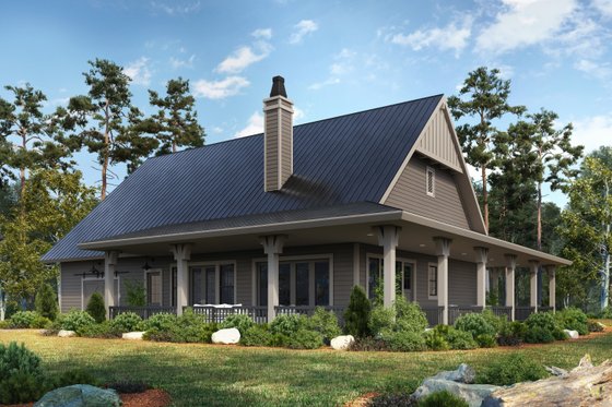 Exterior - Rear Elevation for Barndominium House Plan #942-63 - 4 bed, 3 bath