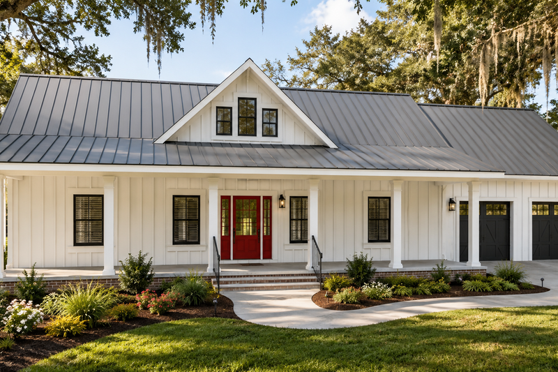 House Blueprint - Exterior - Front Elevation 2 for Farmhouse House Plan #44-314 - 3 bed, 2 bath