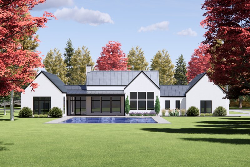 House Design - Exterior - Rear Elevation for Modern House Plan #1096-72 - 3 bed, 2 bath