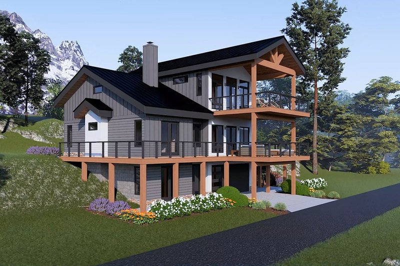 Architectural House Design - Exterior - Front Elevation 4 for Contemporary House Plan #932-1358 - 4 bed, 3 bath