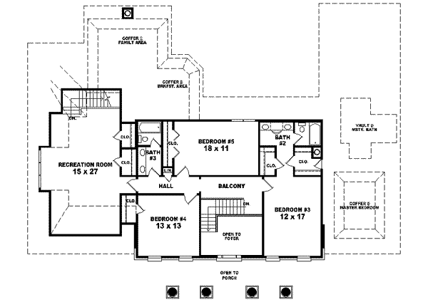Classical Floor Plan - Upper Floor Plan #81-637