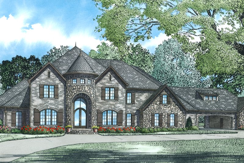 House Blueprint - European, Front Elevation