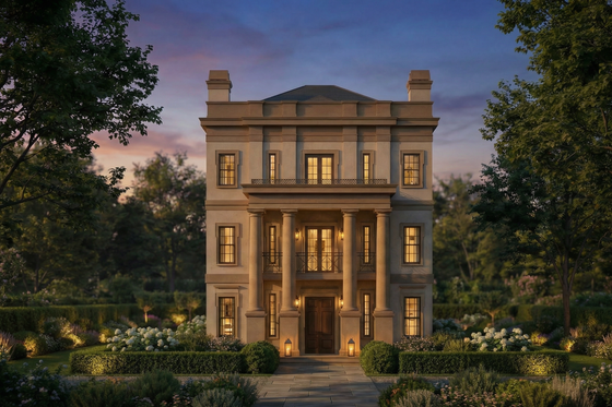 Exterior - Front Elevation 6 for Classical House Plan #119-343 - 4 bed, 3.5 bath