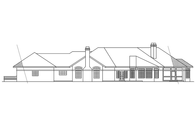 House Plan Design - Exterior - Rear Elevation for Ranch House Plan #124-238 - 3 bed, 3.5 bath