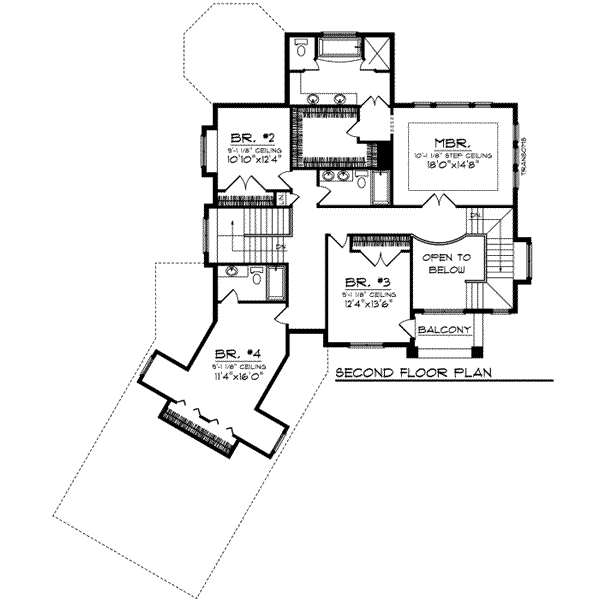 House Plan Design - European Floor Plan - Upper Floor Plan #70-737