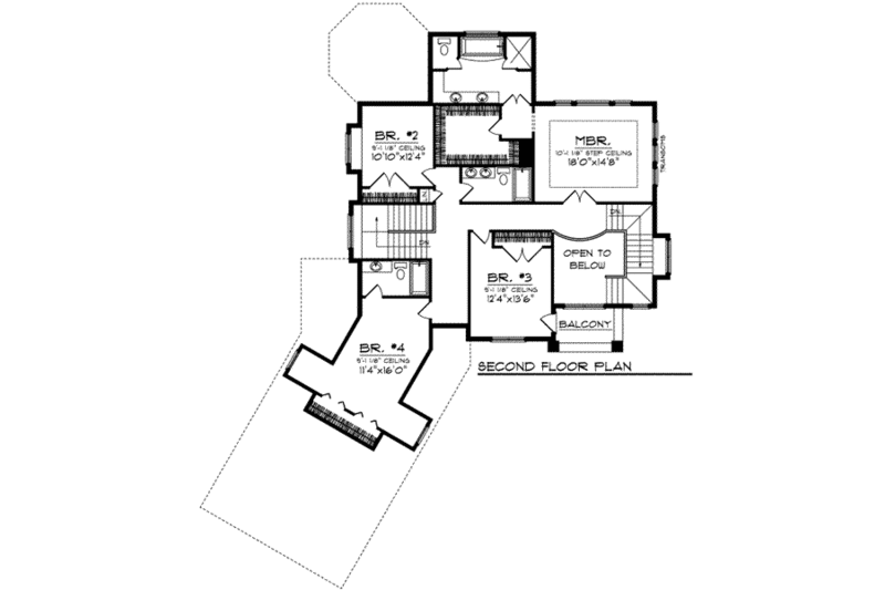 Dream House Plan - Floor Plan - Upper Floor for European House Plan #70-737 - 4 bed, 3.5 bath