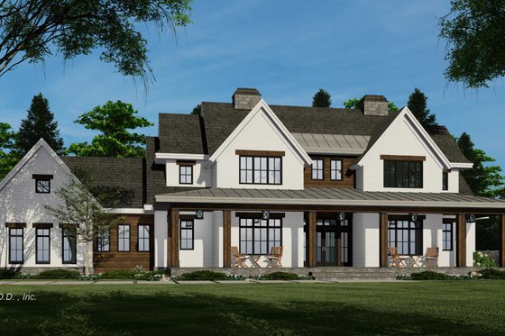 Exterior - Front Elevation 4 for Farmhouse House Plan #51-1451 - 5 bed, 3.5 bath