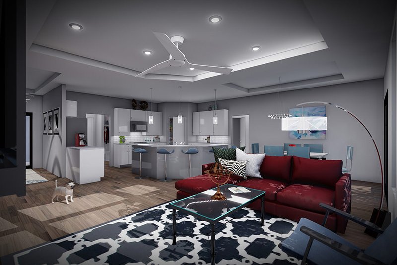 House Blueprint - Interior - Family Room for Prairie House Plan #70-1544 - 5 bed, 3 bath