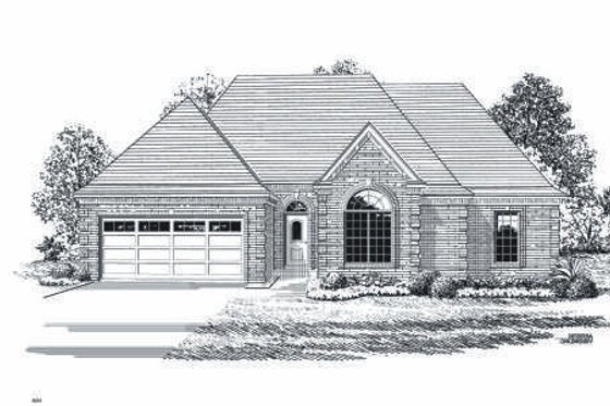 Exterior - Front Elevation for Traditional House Plan #424-89 - 3 bed, 2 bath