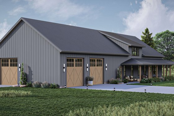 Exterior - Other Elevation 1 for Barndominium House Plan #455-475 - 3 bed, 3 bath