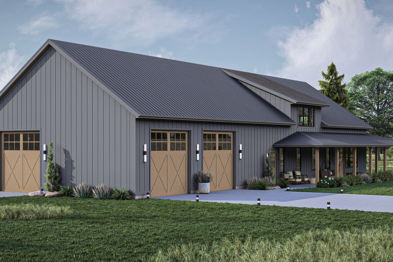 Architectural House Design - Exterior - Other Elevation 1 for Barndominium House Plan #455-475 - 3 bed, 3 bath