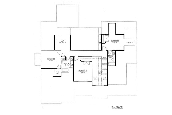 Floor Plan - Upper Floor for Traditional House Plan #437-56 - 4 bed, 3.5 bath