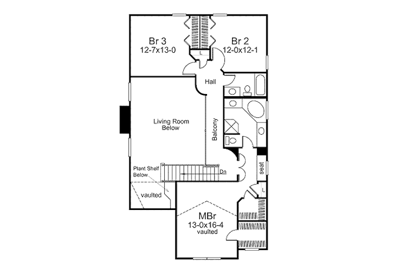 Dream House Plan - Floor Plan - Upper Floor for Traditional House Plan #57-332 - 3 bed, 2.5 bath