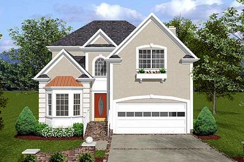 House Plan Design - European Exterior - Front Elevation Plan #56-154