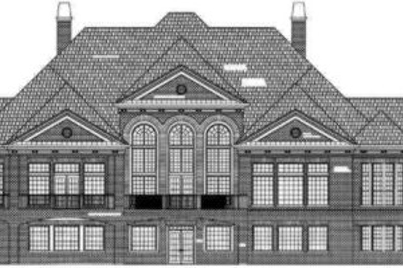 Home Plan - Exterior - Rear Elevation for European House Plan #119-119 - 4 bed, 4.5 bath
