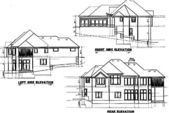 Exterior - Rear Elevation for Traditional House Plan #67-268 - 5 bed, 4 bath