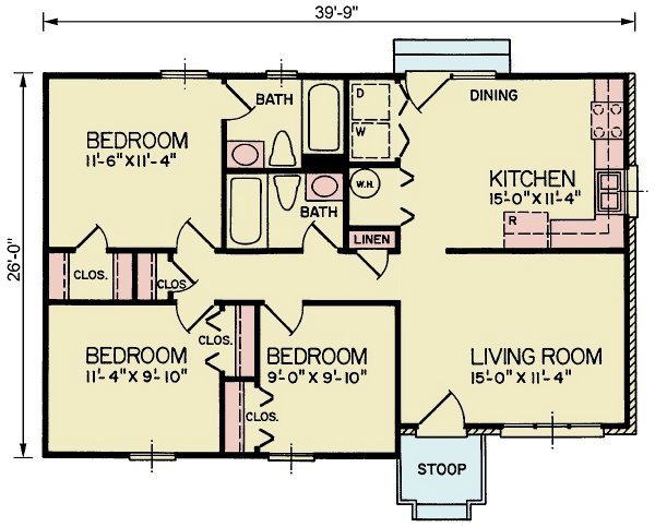 Classical Floor Plan - Main Floor Plan #54-613