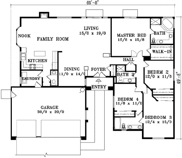 Adobe / Southwestern Floor Plan - Main Floor Plan #1-1448