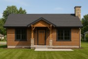 Craftsman Style House Plan - 1 Beds 1 Baths 720 Sq/Ft Plan #112-292 Exterior 