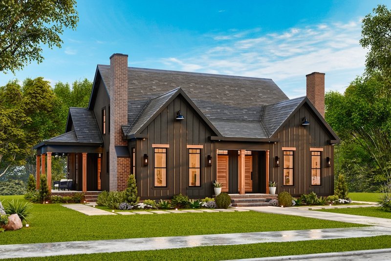 House Blueprint - Exterior - Front Elevation 5 for Farmhouse House Plan #54-623 - 6 bed, 4 bath
