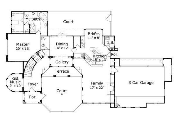 European Floor Plan - Main Floor Plan #411-219