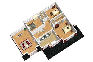 Floor Plan - Upper Floor 1 for Country House Plan #25-4478 - 3 bed, 1 bath