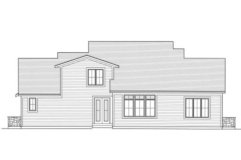 House Plan Design - Exterior - Rear Elevation for Country House Plan #46-519 - 3 bed, 2.5 bath