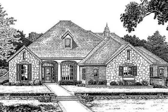 Exterior - Front Elevation for European House Plan #310-842 - 4 bed, 3 bath