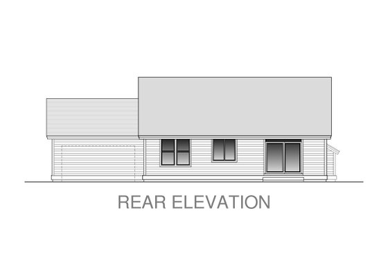 Exterior - Rear Elevation for Craftsman House Plan #53-475 - 3 bed, 2 bath