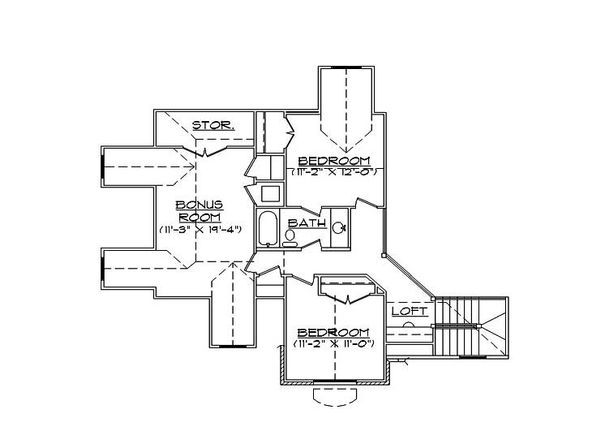 House Plan Design - European Floor Plan - Upper Floor Plan #5-372