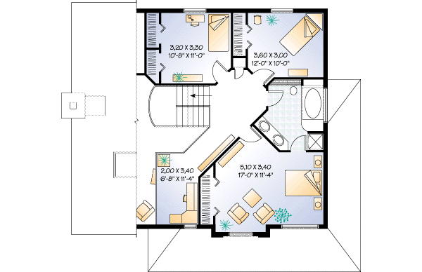 Modern Floor Plan - Upper Floor Plan #23-240