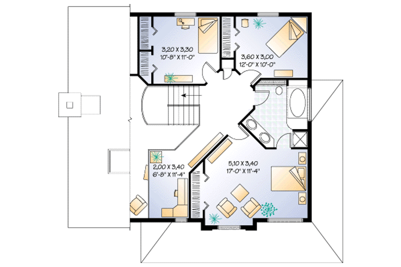 Architectural House Design - Floor Plan - Upper Floor for Modern House Plan #23-240 - 3 bed, 1.5 bath