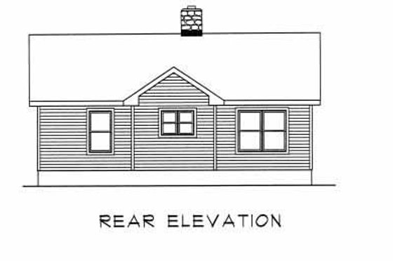 Exterior - Rear Elevation for Country House Plan #22-125 - 2 bed, 1 bath