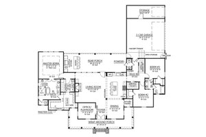 Floor Plan - Main Floor for Farmhouse House Plan #1074-4 - 3 bed, 3.5 bath