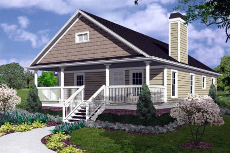 Cottage Style House Plan - 3 Beds 2 Baths 1220 Sq/Ft Plan #30-196