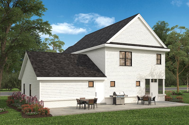 Home Plan - Exterior - Rear Elevation for Country House Plan #497-66 - 3 bed, 2.5 bath