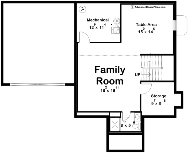 European Floor Plan - Lower Floor Plan #455-749