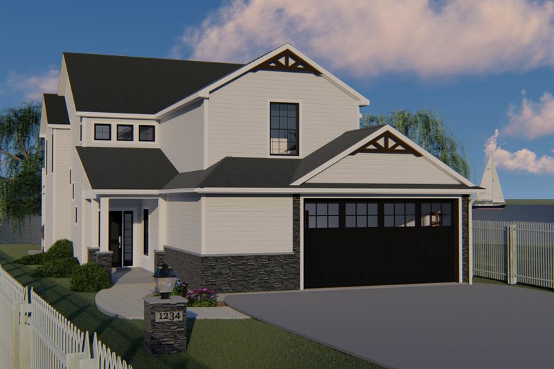 House Plan Design - Craftsman Exterior - Front Elevation Plan #1064-95